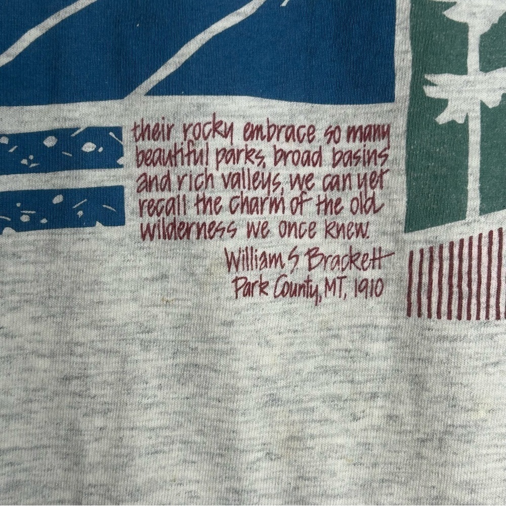 Vintage 1990 Yellowstone Distressed Single Stitch T-shirt - Picture 5 of 10